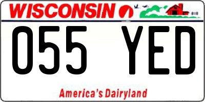 WI license plate 055YED