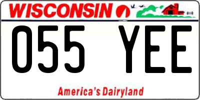 WI license plate 055YEE