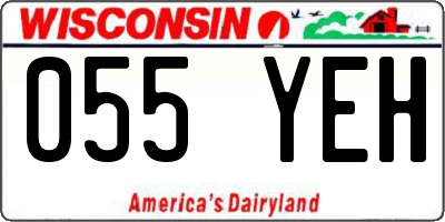 WI license plate 055YEH
