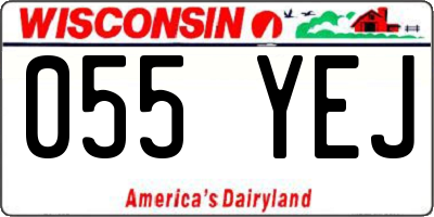 WI license plate 055YEJ