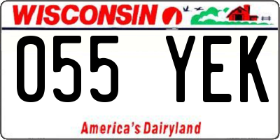 WI license plate 055YEK