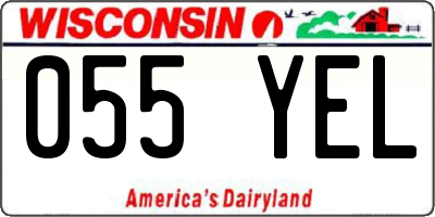 WI license plate 055YEL
