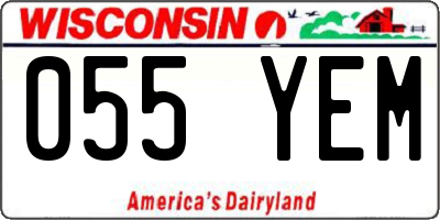 WI license plate 055YEM