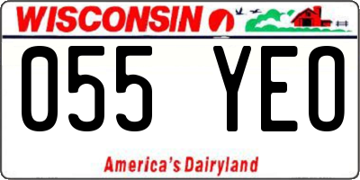 WI license plate 055YEO