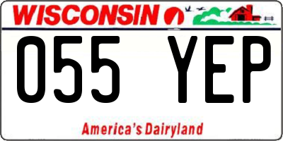 WI license plate 055YEP