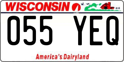 WI license plate 055YEQ