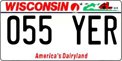 WI license plate 055YER