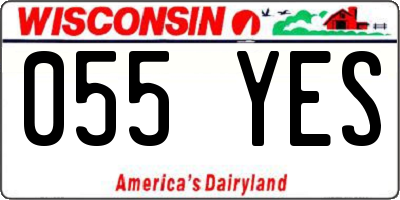 WI license plate 055YES