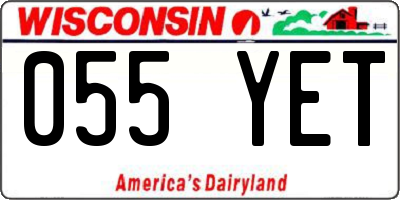 WI license plate 055YET