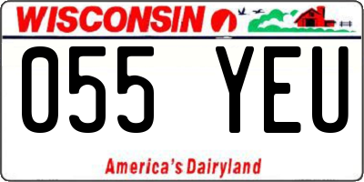 WI license plate 055YEU