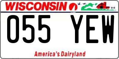 WI license plate 055YEW