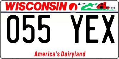 WI license plate 055YEX