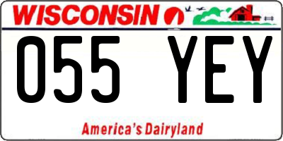 WI license plate 055YEY