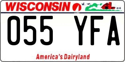 WI license plate 055YFA