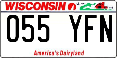 WI license plate 055YFN