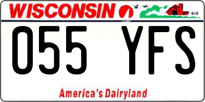 WI license plate 055YFS