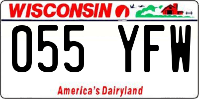 WI license plate 055YFW
