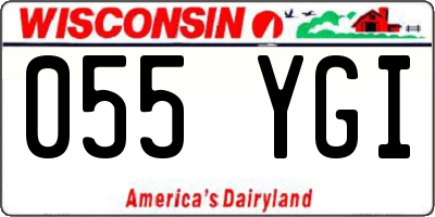 WI license plate 055YGI