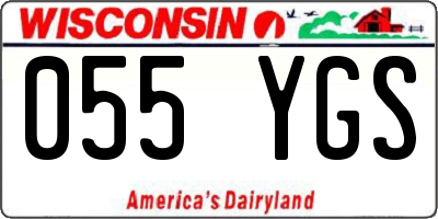WI license plate 055YGS