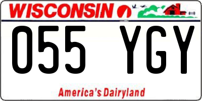 WI license plate 055YGY