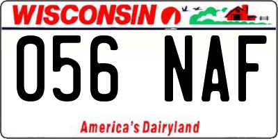 WI license plate 056NAF