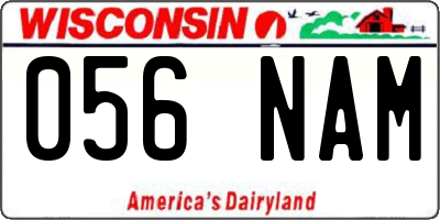 WI license plate 056NAM