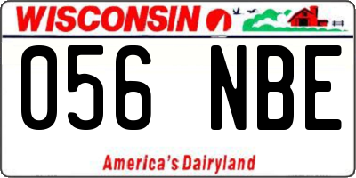 WI license plate 056NBE