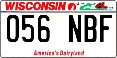 WI license plate 056NBF
