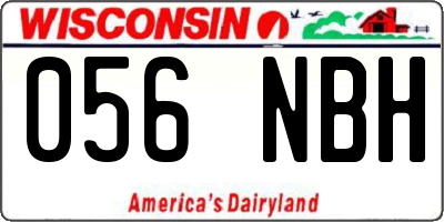 WI license plate 056NBH