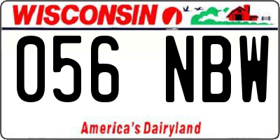 WI license plate 056NBW