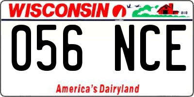 WI license plate 056NCE