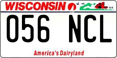 WI license plate 056NCL