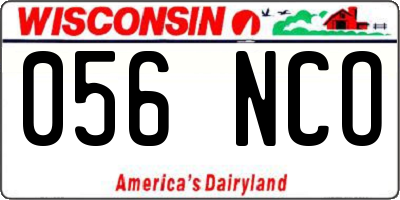 WI license plate 056NCO