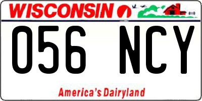 WI license plate 056NCY