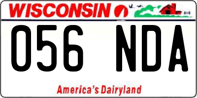 WI license plate 056NDA