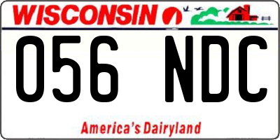 WI license plate 056NDC
