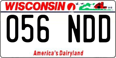 WI license plate 056NDD
