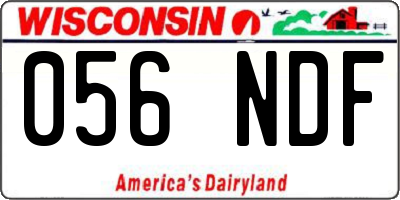 WI license plate 056NDF