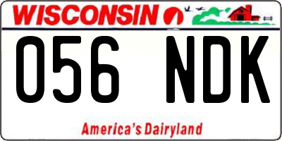 WI license plate 056NDK