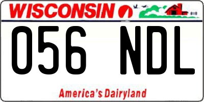 WI license plate 056NDL