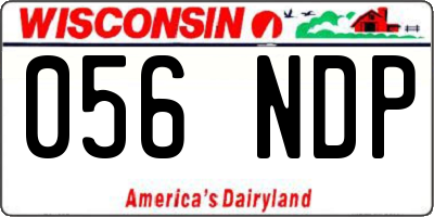 WI license plate 056NDP