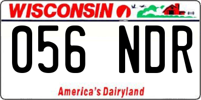 WI license plate 056NDR