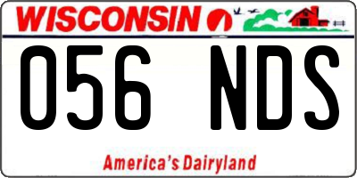 WI license plate 056NDS