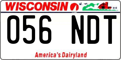 WI license plate 056NDT