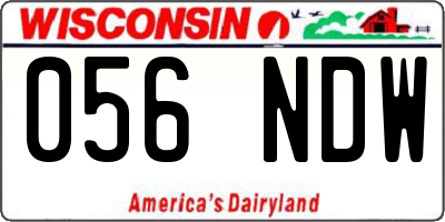 WI license plate 056NDW