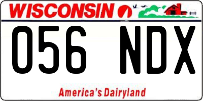 WI license plate 056NDX