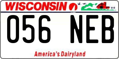 WI license plate 056NEB