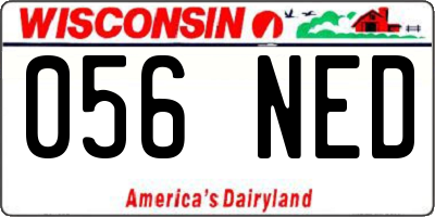 WI license plate 056NED