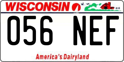 WI license plate 056NEF