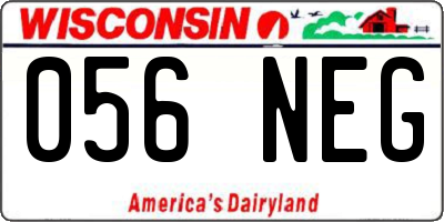 WI license plate 056NEG